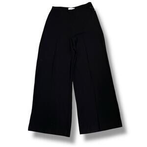 MNG by Mango black extra wide leg flat front pants NEW
